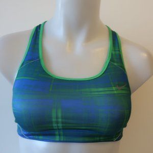 NIKE GREEN BLUE RACERBACK DRI FIT SPORTS BRA XS *